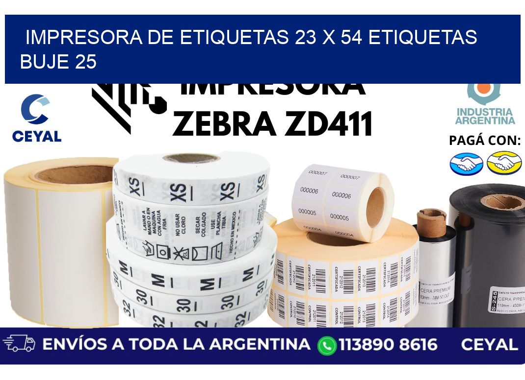 impresora de etiquetas 23 x 54 etiquetas  buje 25