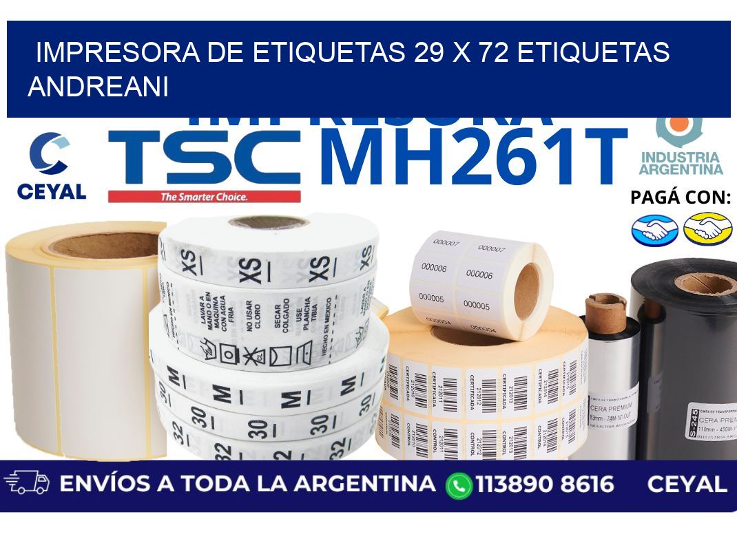 impresora de etiquetas 29 x 72 etiquetas andreani