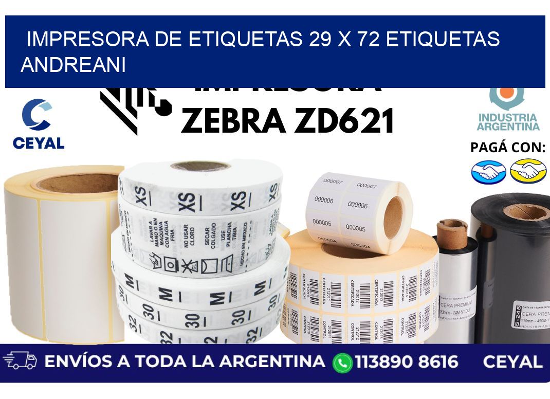 impresora de etiquetas 29 x 72 etiquetas andreani