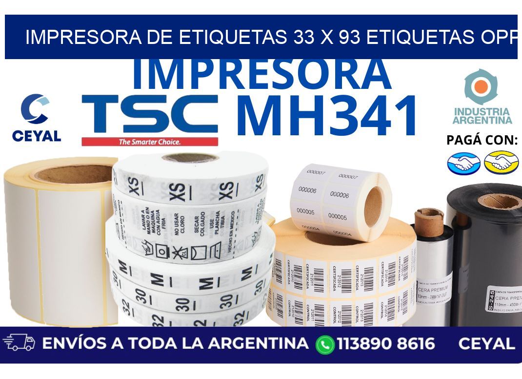 impresora de etiquetas 33 x 93 etiquetas opp