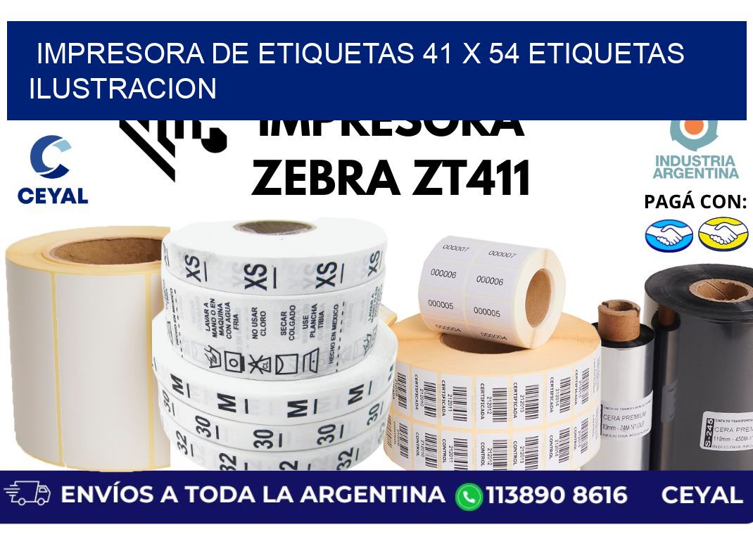 impresora de etiquetas 41 x 54 etiquetas ilustracion