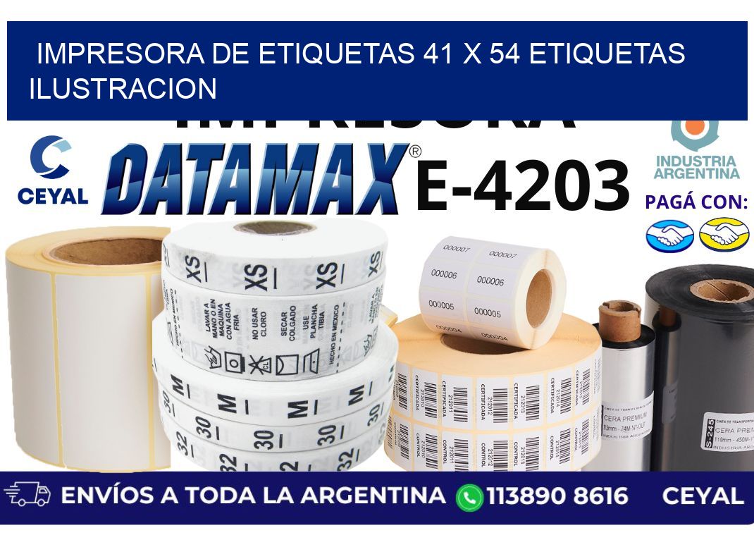 impresora de etiquetas 41 x 54 etiquetas ilustracion