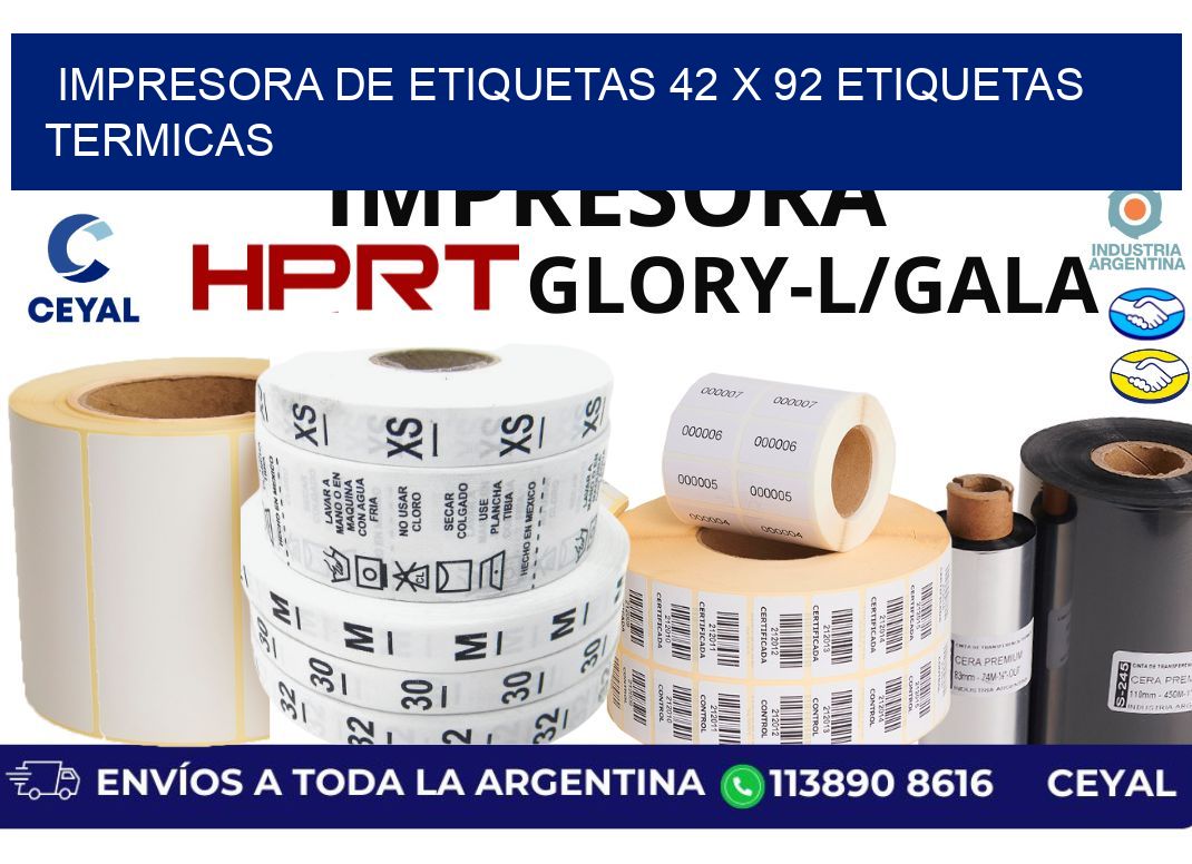 impresora de etiquetas 42 x 92 etiquetas termicas
