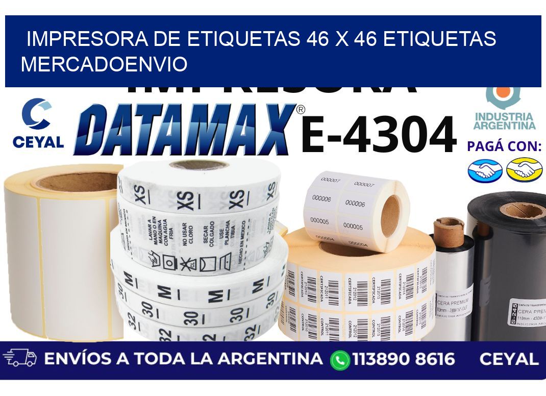 impresora de etiquetas 46 x 46 etiquetas mercadoenvio