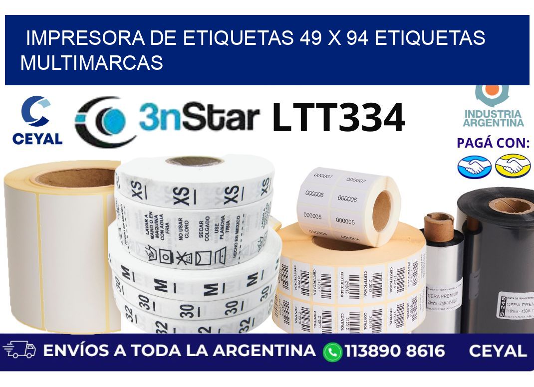 impresora de etiquetas 49 x 94 etiquetas multimarcas
