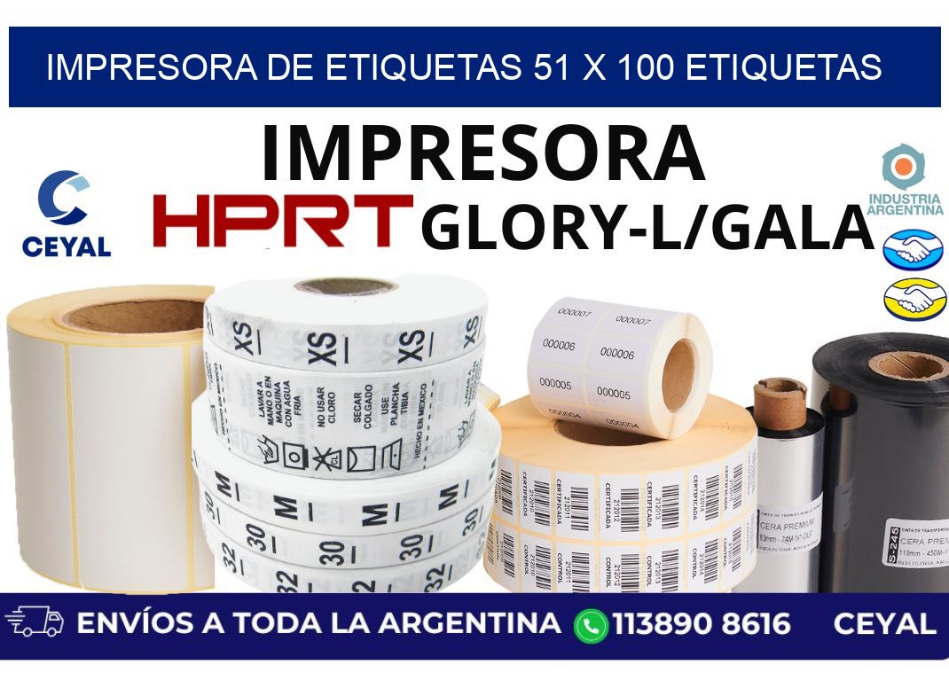 impresora de etiquetas 51 x 100 etiquetas