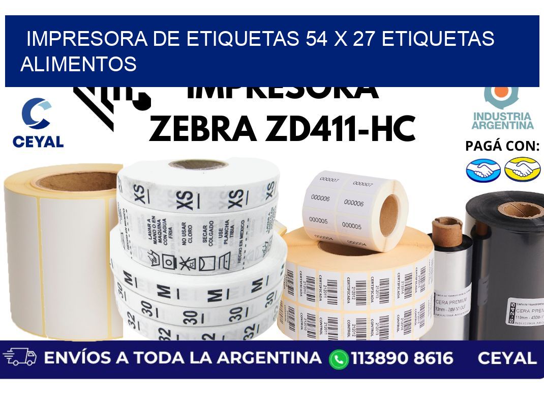 impresora de etiquetas 54 x 27 etiquetas alimentos