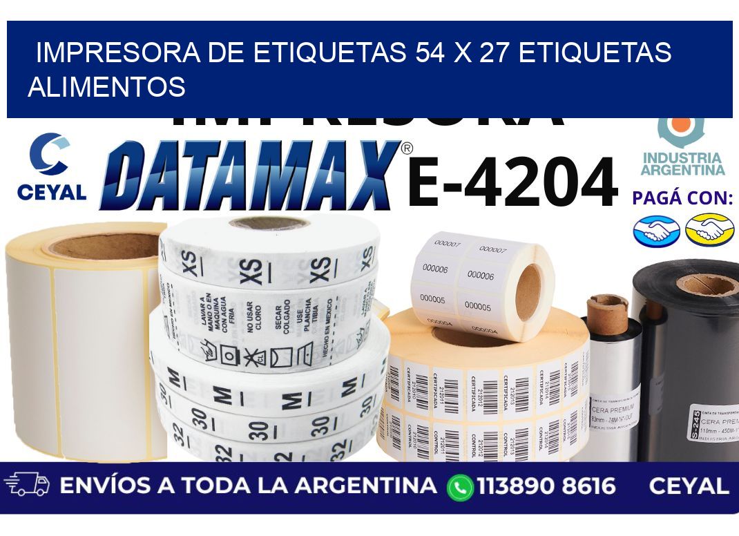 impresora de etiquetas 54 x 27 etiquetas alimentos