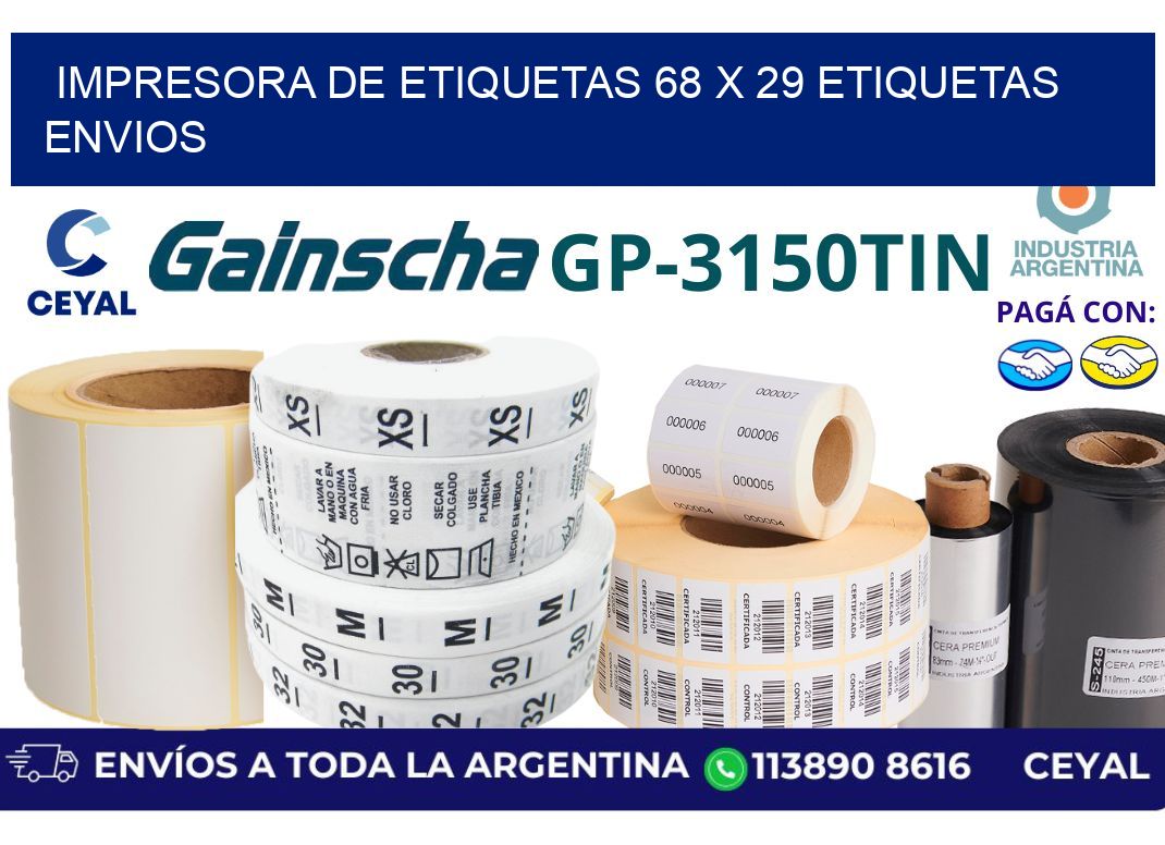 impresora de etiquetas 68 x 29 etiquetas envios