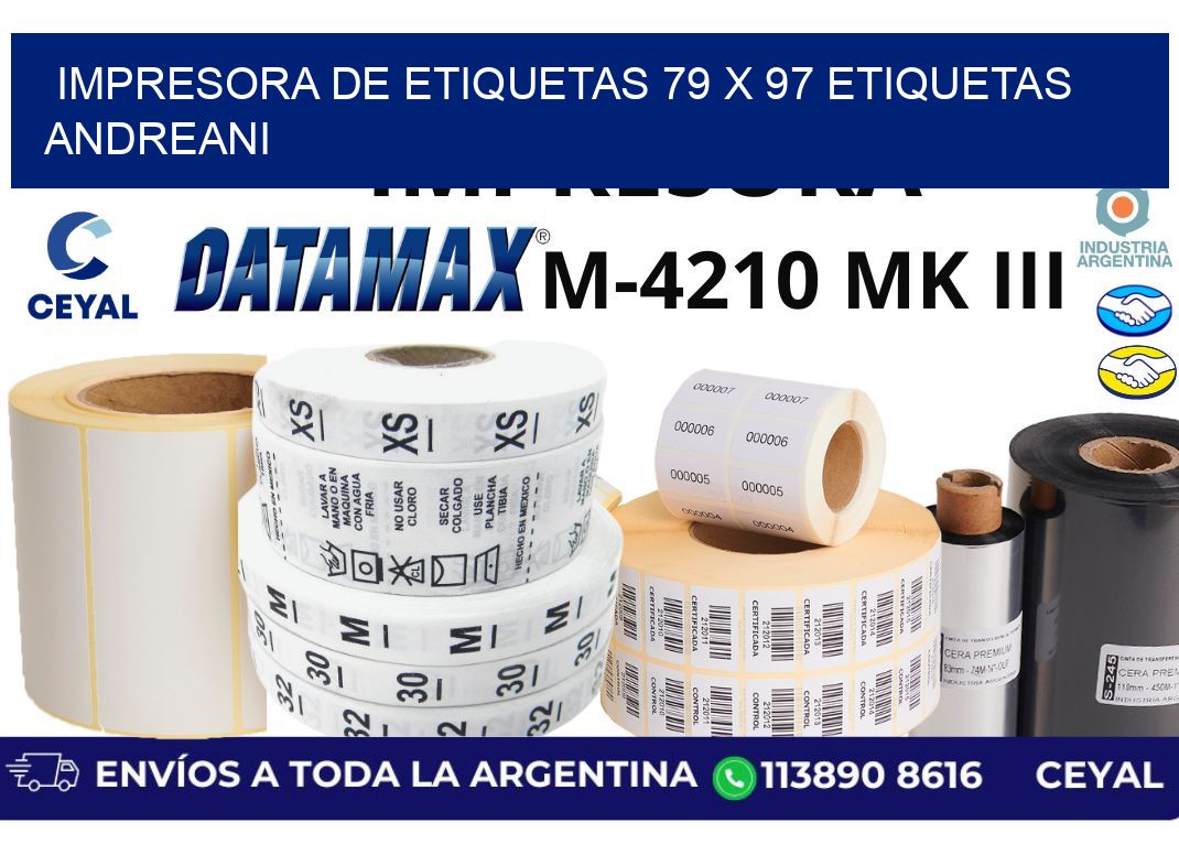 impresora de etiquetas 79 x 97 etiquetas andreani
