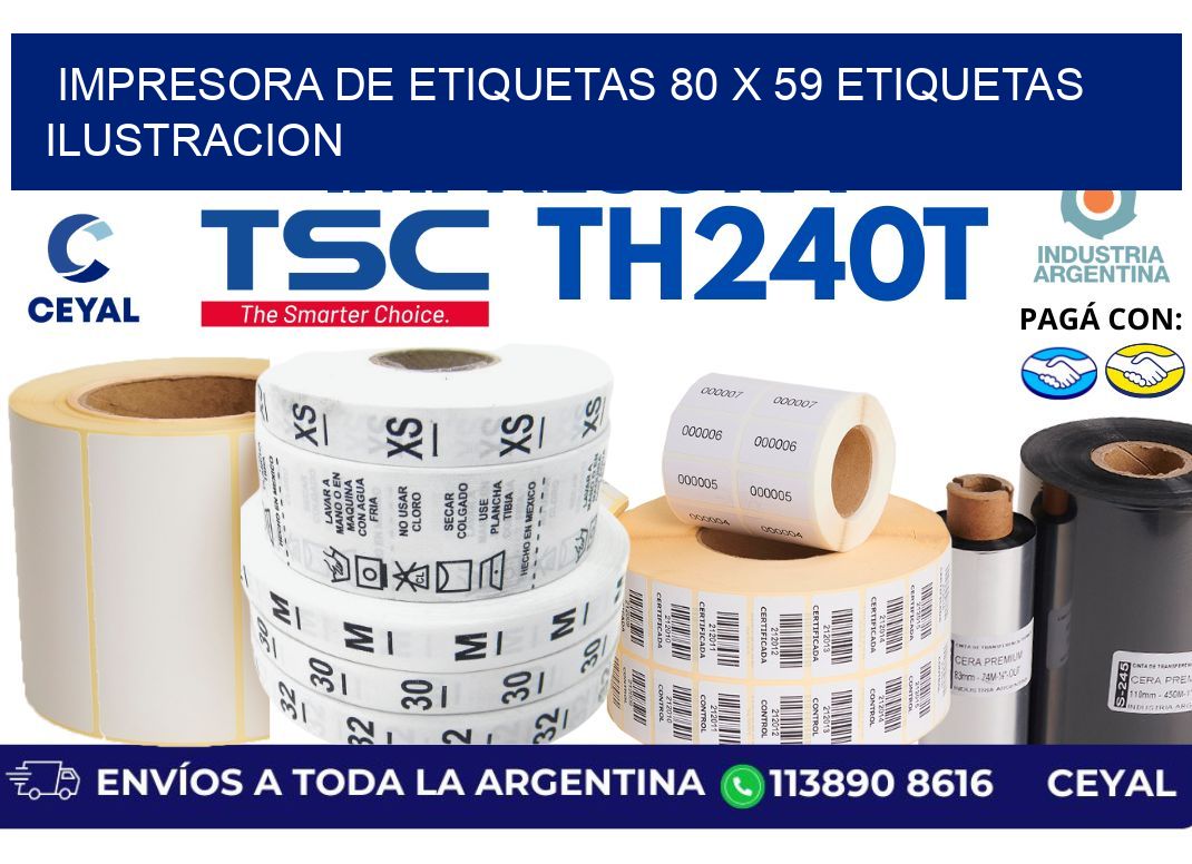 impresora de etiquetas 80 x 59 etiquetas ilustracion