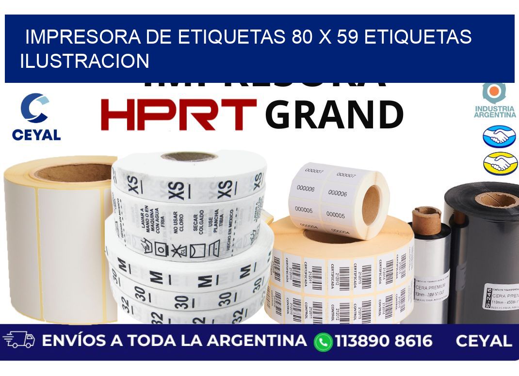impresora de etiquetas 80 x 59 etiquetas ilustracion