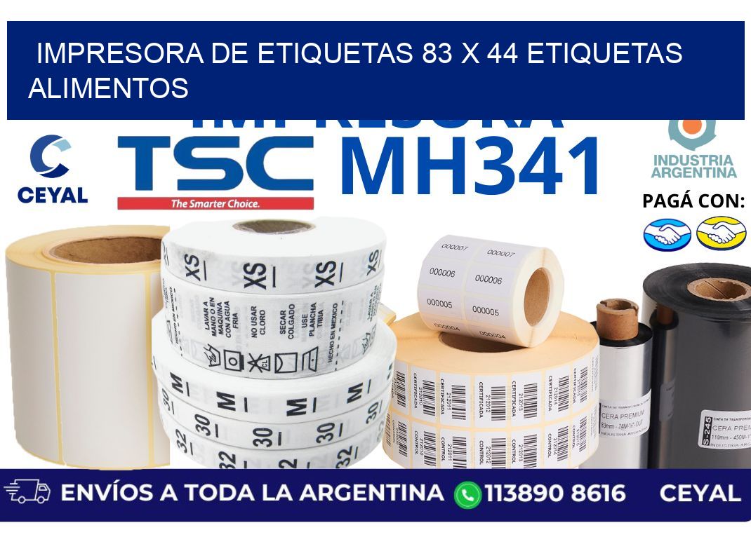 impresora de etiquetas 83 x 44 etiquetas alimentos
