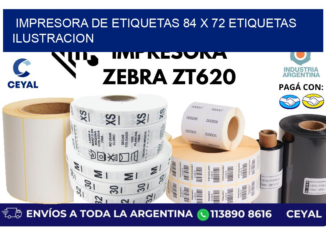 impresora de etiquetas 84 x 72 etiquetas ilustracion