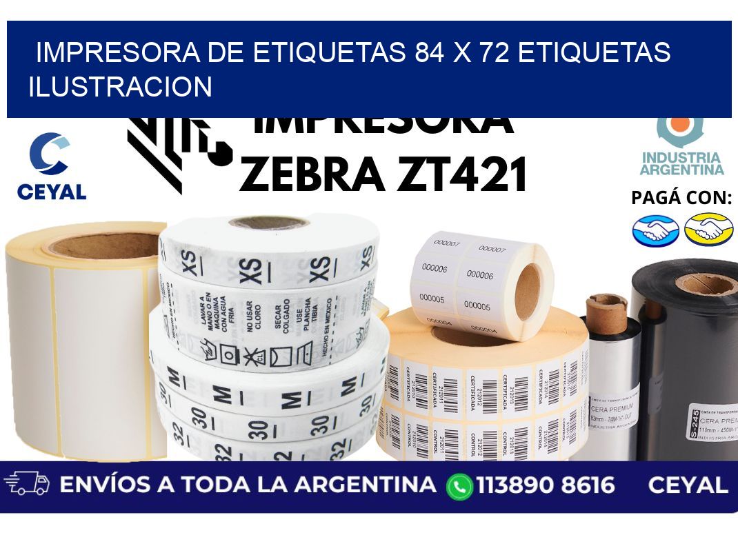 impresora de etiquetas 84 x 72 etiquetas ilustracion
