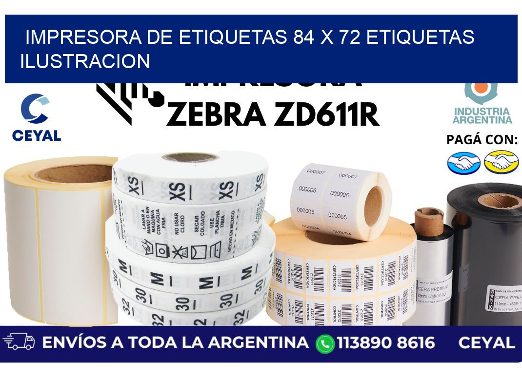 impresora de etiquetas 84 x 72 etiquetas ilustracion