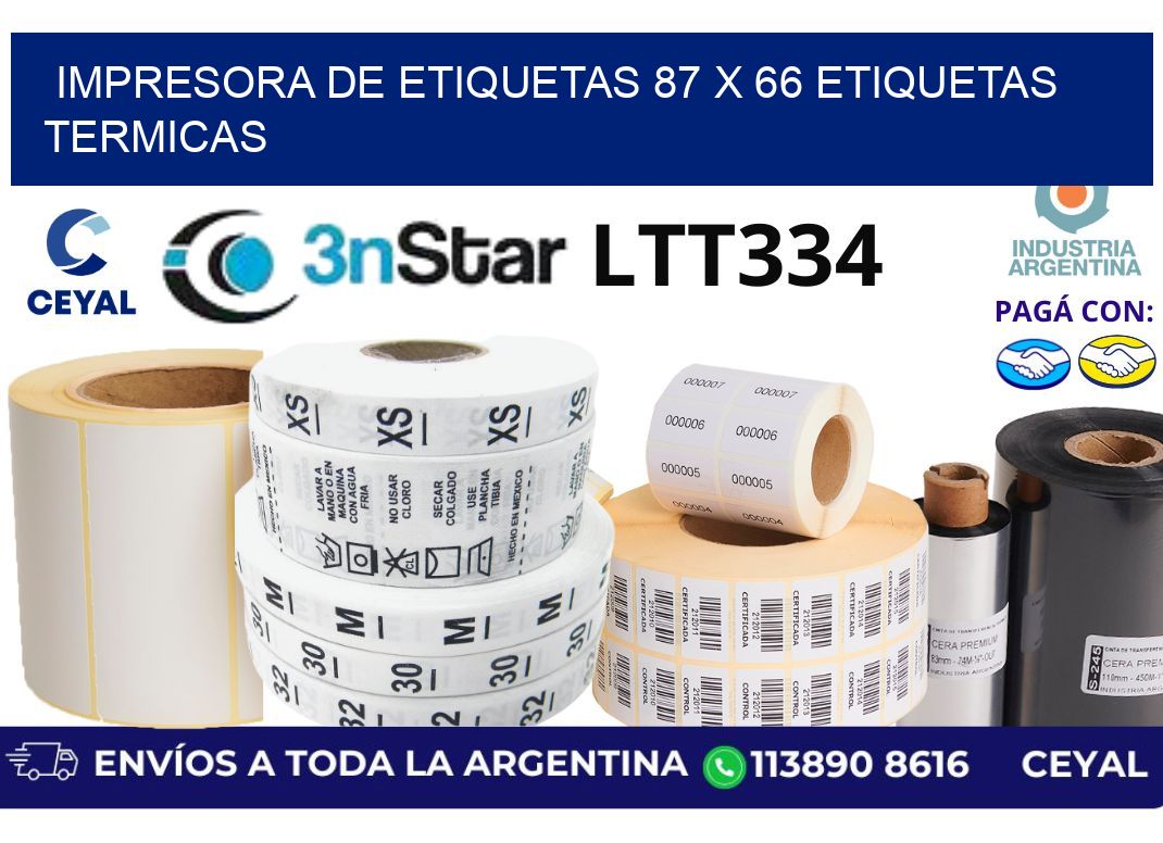 impresora de etiquetas 87 x 66 etiquetas termicas