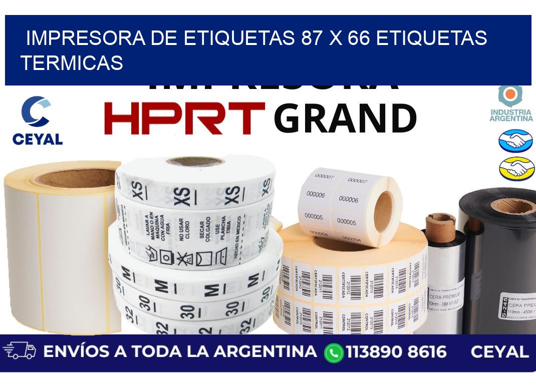 impresora de etiquetas 87 x 66 etiquetas termicas