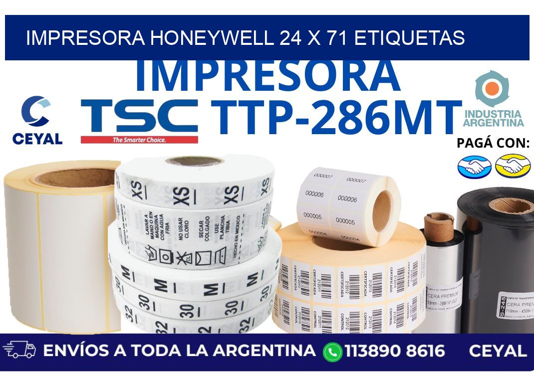 impresora honeywell 24 x 71 etiquetas