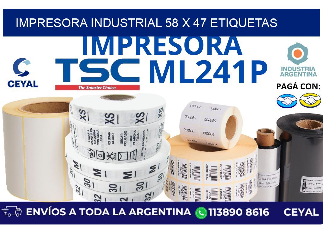 impresora industrial 58 x 47 etiquetas