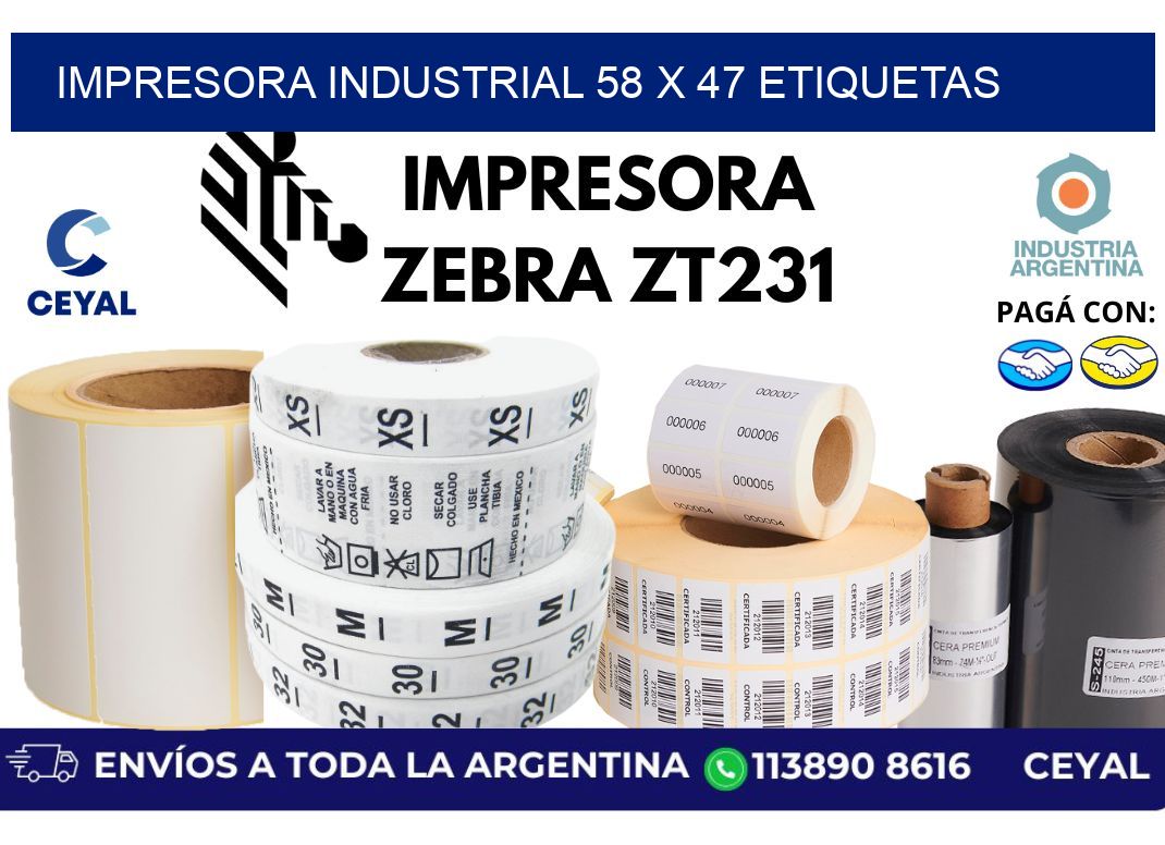 impresora industrial 58 x 47 etiquetas