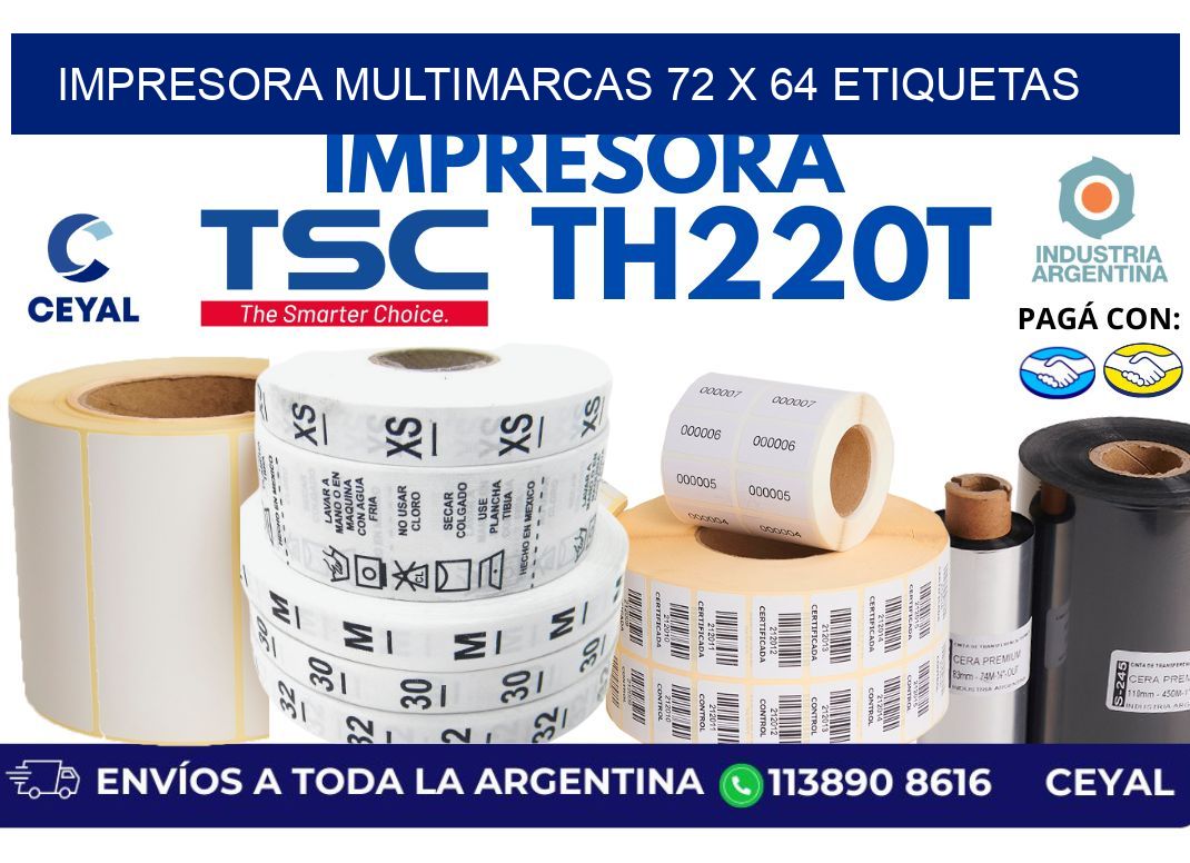 impresora multimarcas 72 x 64 etiquetas
