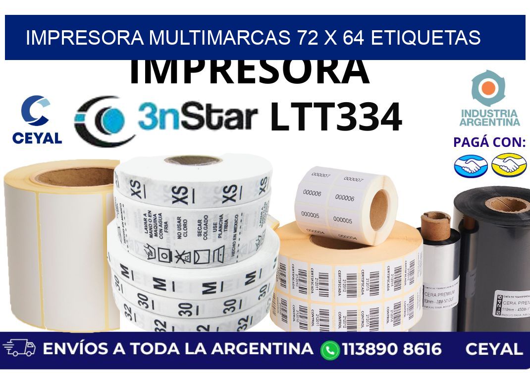 impresora multimarcas 72 x 64 etiquetas