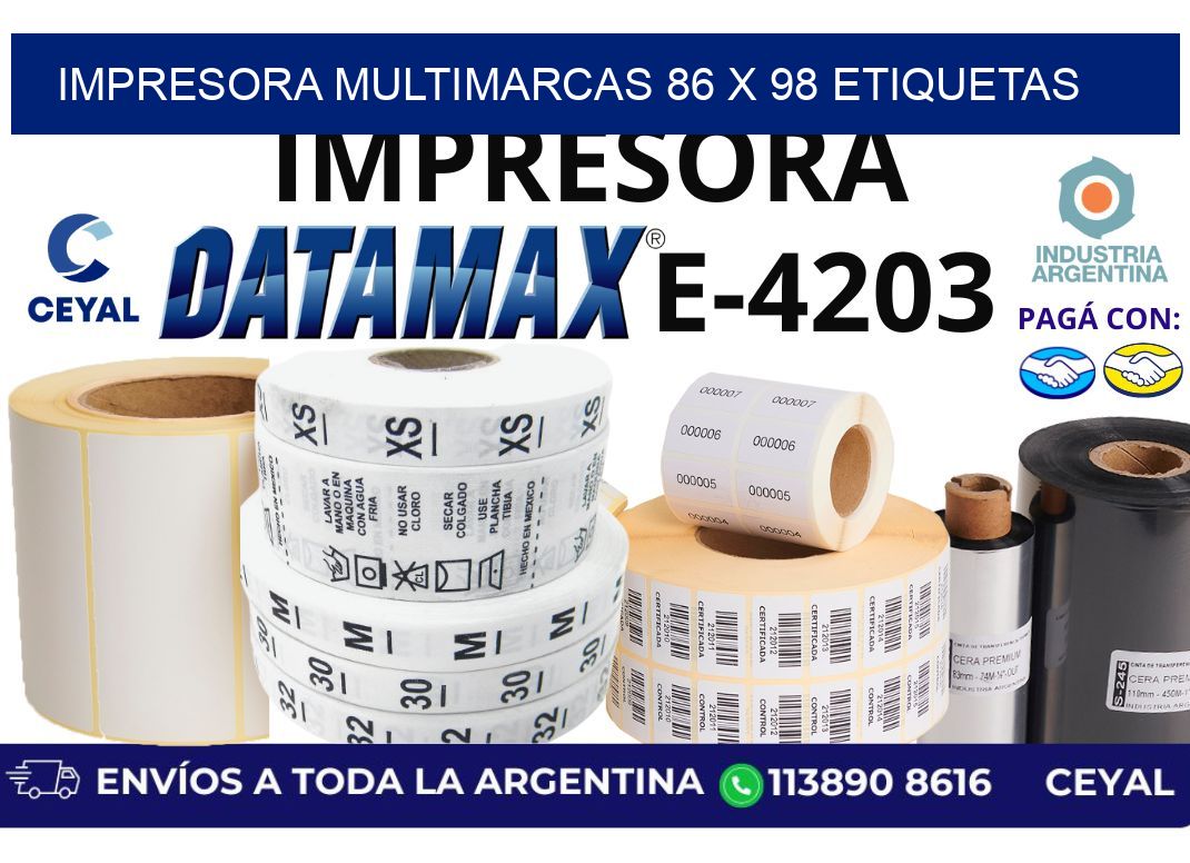 impresora multimarcas 86 x 98 etiquetas