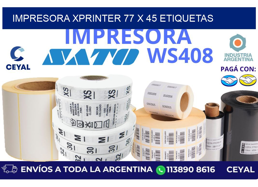 impresora xprinter 77 x 45 etiquetas