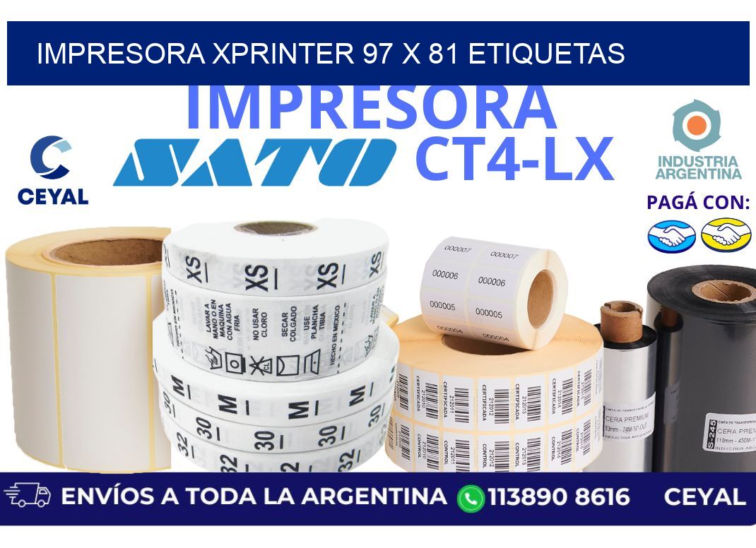 impresora xprinter 97 x 81 etiquetas