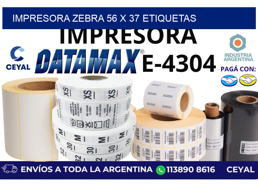 impresora zebra 56 x 37 etiquetas