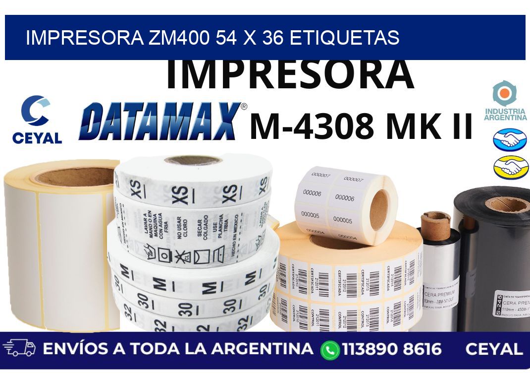impresora zm400 54 x 36 etiquetas