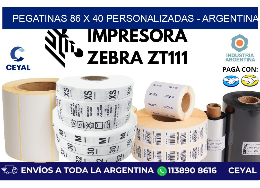 pegatinas 86 x 40 personalizadas – Argentina