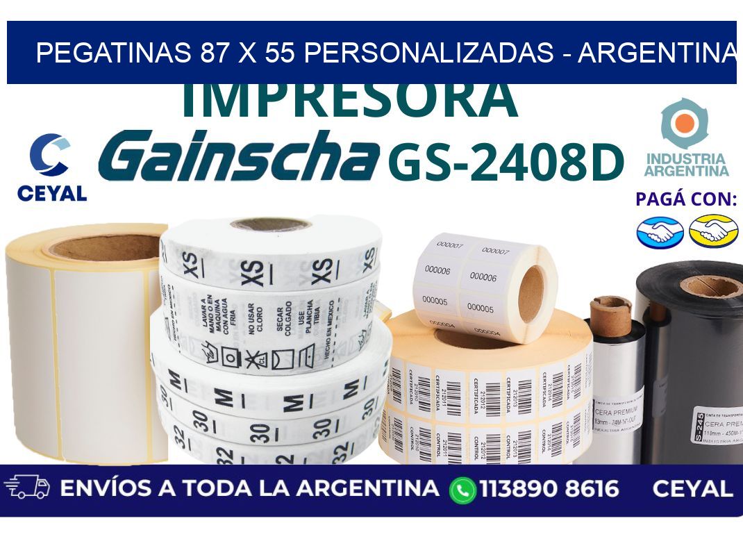 pegatinas 87 x 55 personalizadas – Argentina