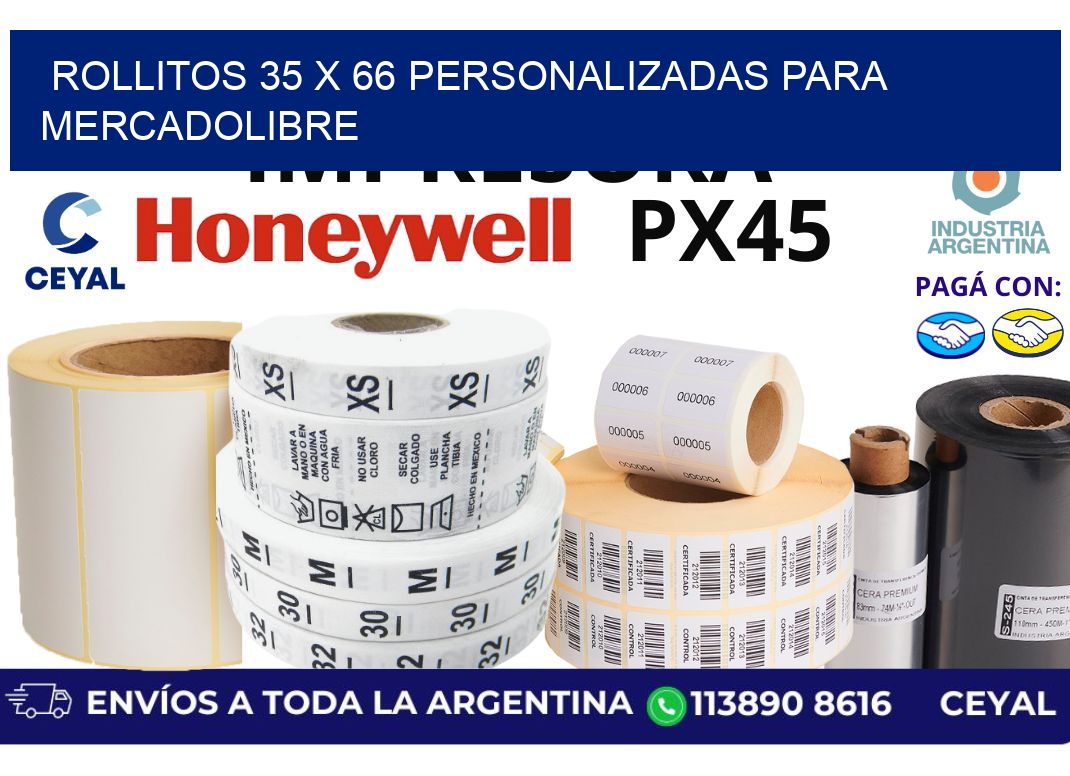 rollitos 35 x 66 personalizadas para mercadolibre