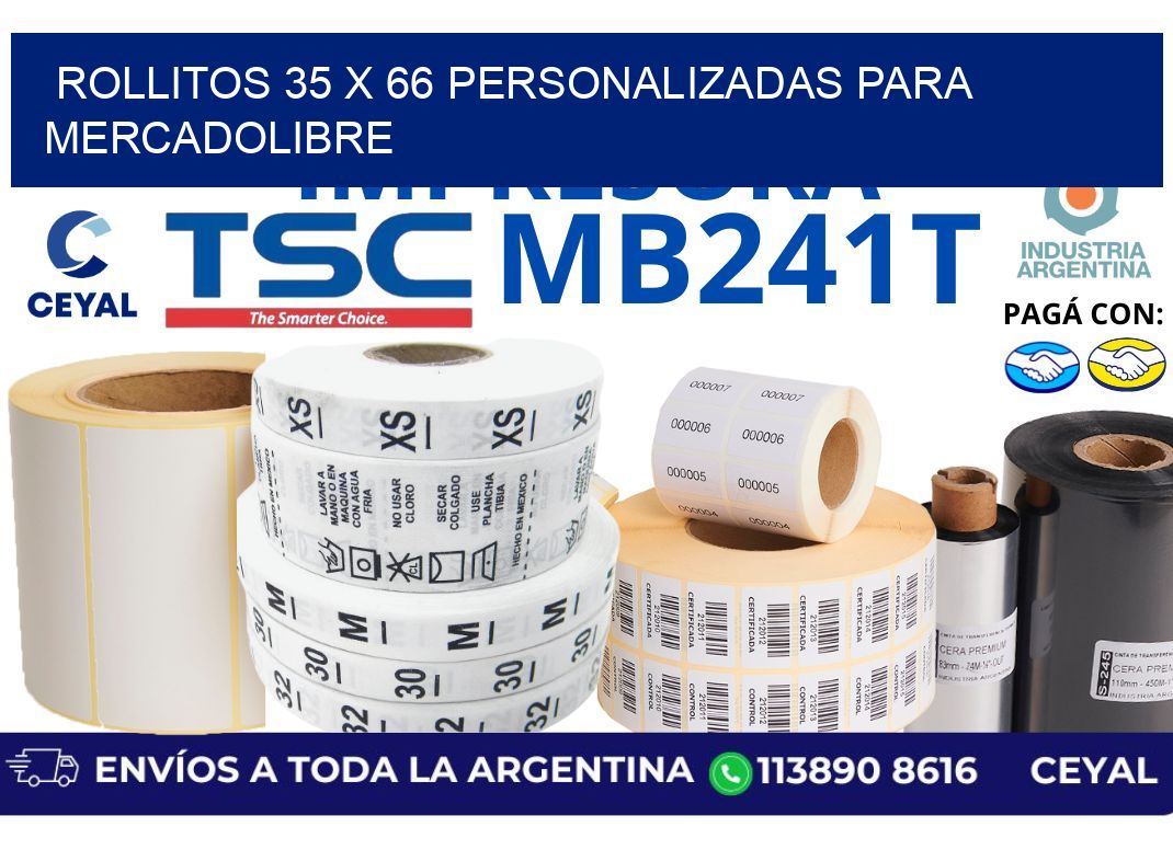 rollitos 35 x 66 personalizadas para mercadolibre