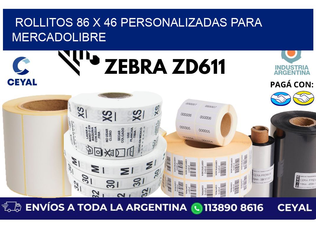 rollitos 86 x 46 personalizadas para mercadolibre