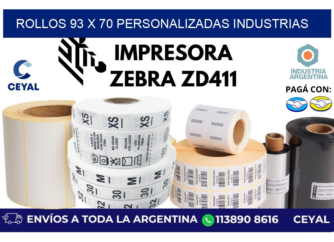 rollos 93 x 70 personalizadas industrias