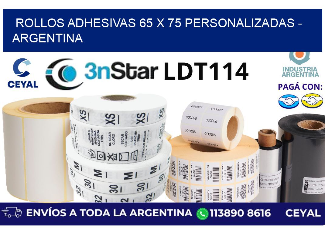 rollos adhesivas 65 x 75 personalizadas – Argentina