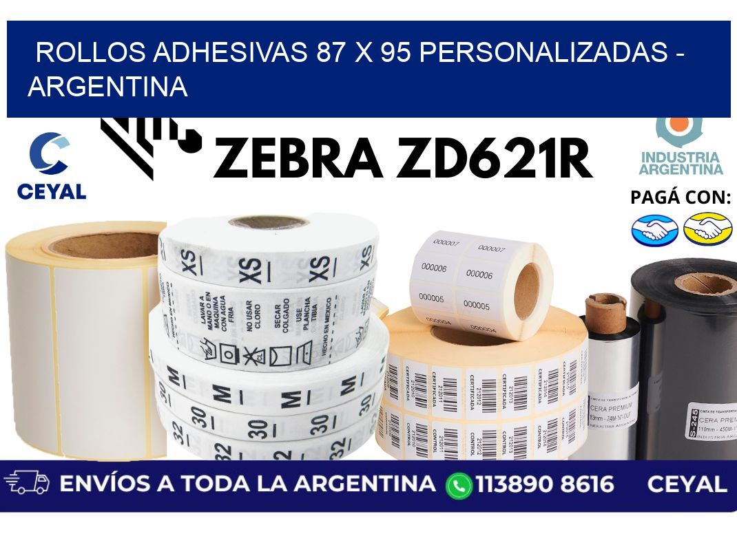 rollos adhesivas 87 x 95 personalizadas – Argentina