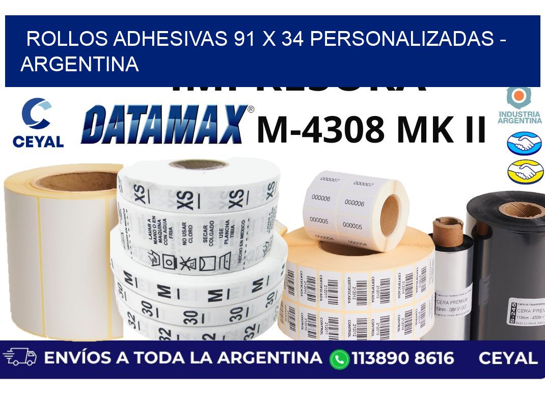 rollos adhesivas 91 x 34 personalizadas – Argentina