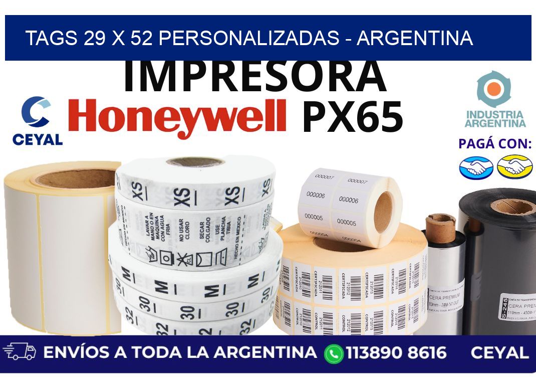 tags 29 x 52 personalizadas – Argentina