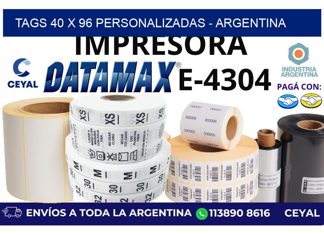 tags 40 x 96 personalizadas - Argentina