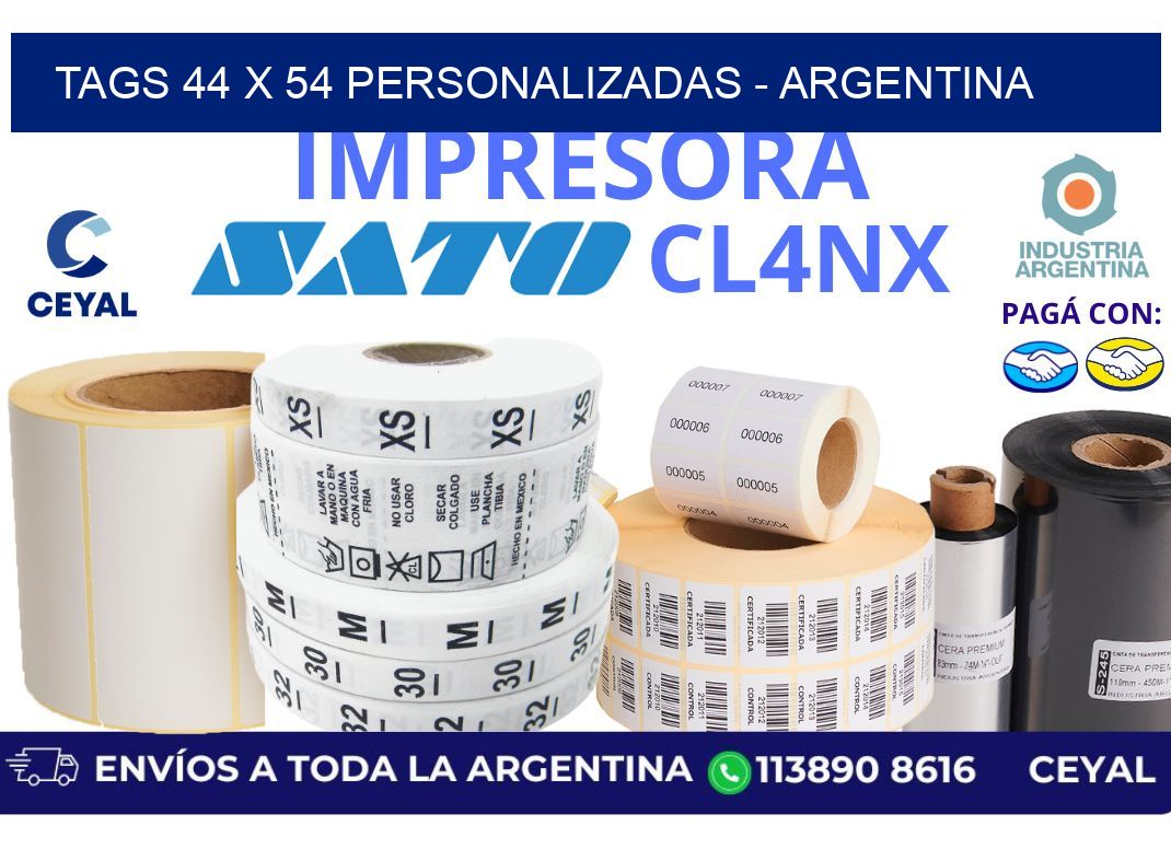 tags 44 x 54 personalizadas – Argentina
