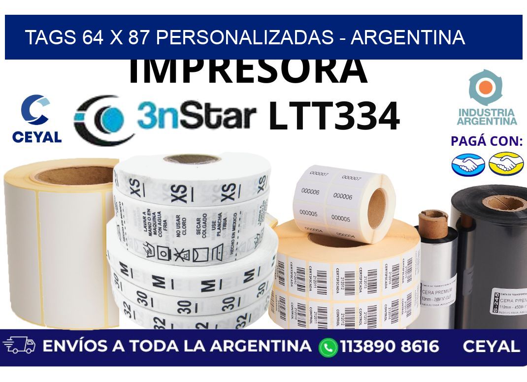 tags 64 x 87 personalizadas – Argentina