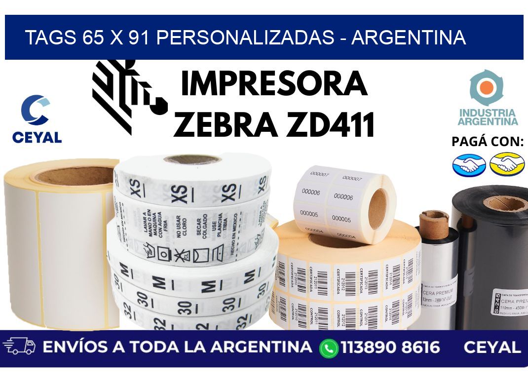 tags 65 x 91 personalizadas - Argentina