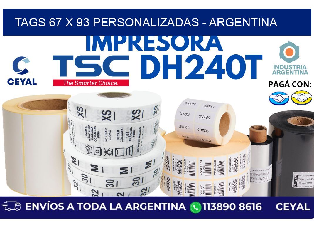 tags 67 x 93 personalizadas – Argentina
