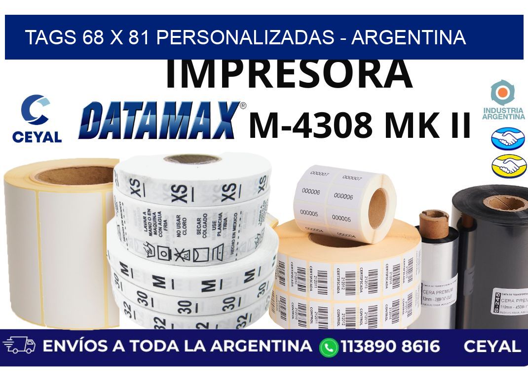 tags 68 x 81 personalizadas - Argentina