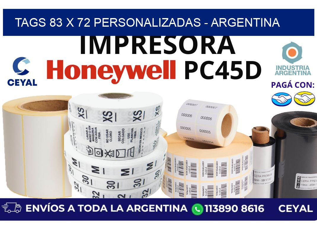 tags 83 x 72 personalizadas - Argentina
