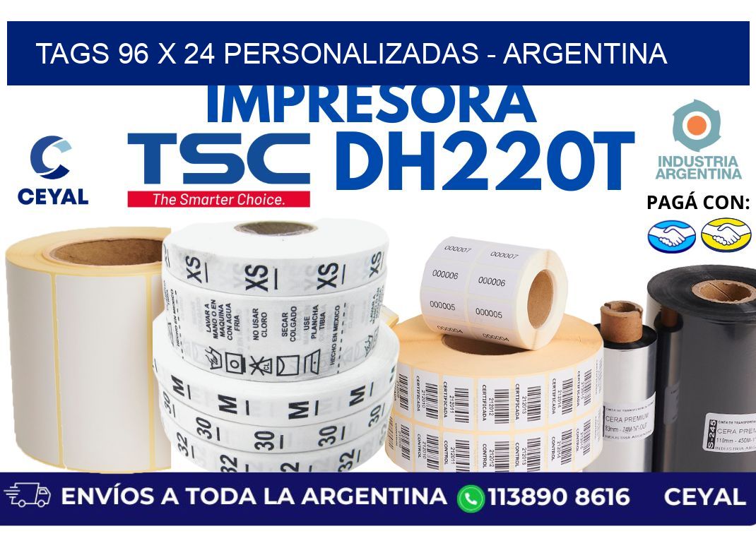 tags 96 x 24 personalizadas - Argentina
